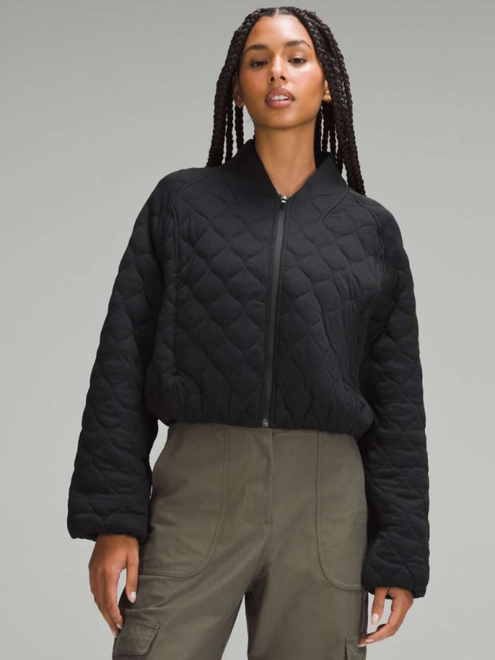 Lululemon Quilted Bomber Jacket Black Size 8